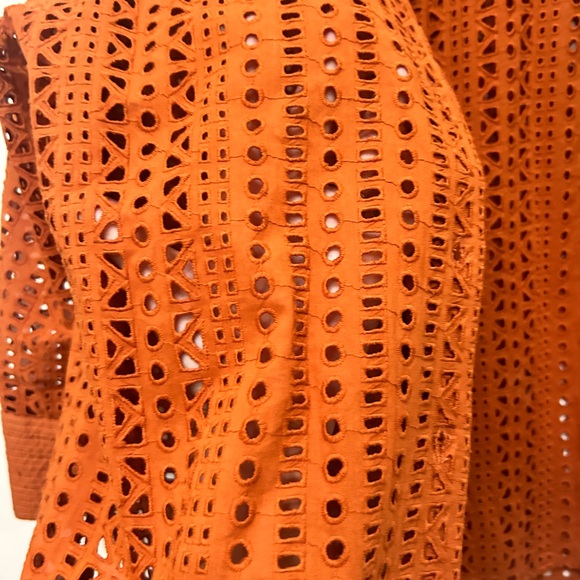 Burnt orange eyelet open work Zara two piece set - Picture 6 of 7